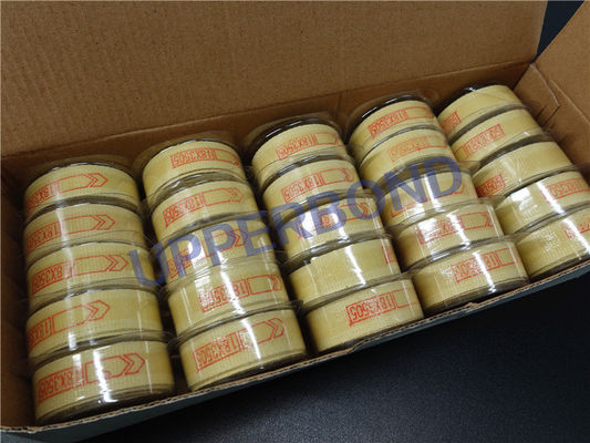 comprar Fita amarela de Garniture da fibra das peças da máquina do cigarro MK9 18 * 3505 milímetros Fabricação em linha